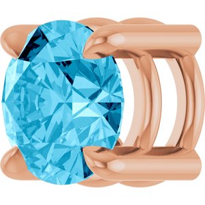 14K Rose Gold 5.5 mm Natural Aquamarine Pendant