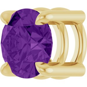 14K Yellow Gold 5.5 mm Natural Amethyst Pendant