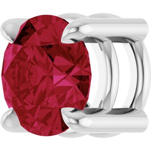 Platinum 5.5 mm Lab-Grown Ruby Pendant