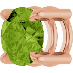 14K Rose Gold 5.5 mm Natural Peridot Pendant