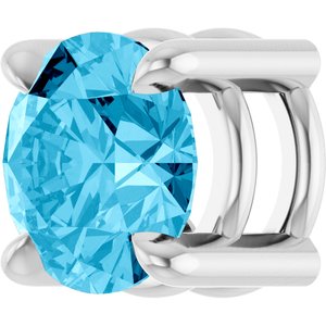 14K White Gold 5.5 mm Natural Aquamarine Pendant