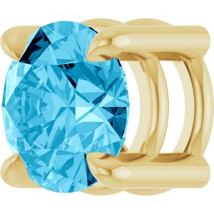 14K Yellow Gold 5.5 mm Natural Aquamarine Pendant