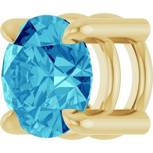 14K Yellow Gold 5.5 mm Natural Blue Zircon Pendant