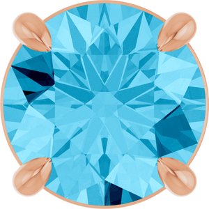 14K Rose Gold 6.5 mm Natural Aquamarine Pendant