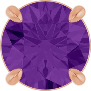 14K Rose Gold 6.5 mm Natural Amethyst Pendant