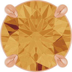 14K Rose Gold 6.5 mm Natural Citrine Pendant