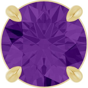 14K Yellow Gold 6.5 mm Natural Amethyst Pendant