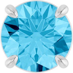14K White Gold 6.5 mm Natural Aquamarine Pendant