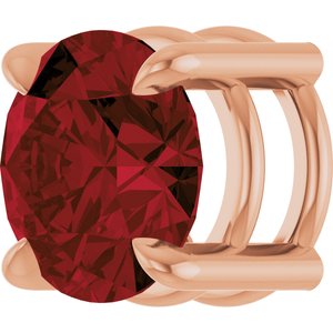 14K Rose Gold 6.5 mm Natural Mozambique Garnet Pendant
