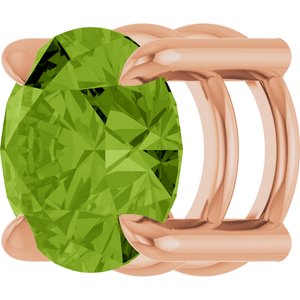 14K Rose Gold 6.5 mm Natural Peridot Pendant
