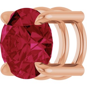 14K Rose Gold 6.5 mm Lab-Grown Ruby Pendant