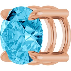 14K Rose Gold 6.5 mm Natural Aquamarine Pendant