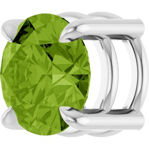 14K White Gold 6.5 mm Natural Peridot Pendant