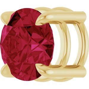14K Yellow Gold 6.5 mm Lab-Grown Ruby Pendant