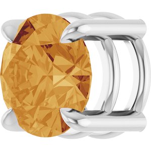 Sterling Silver 6.5 mm Natural Citrine Pendant
