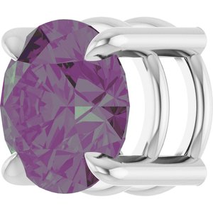 Platinum 6.5 mm Lab-Grown Alexandrite Pendant