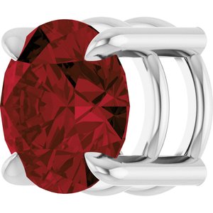 14K White Gold 6.5 mm Natural Mozambique Garnet Pendant