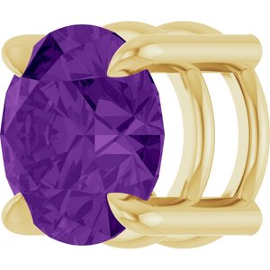 14K Yellow Gold 6.5 mm Natural Amethyst Pendant