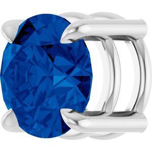 Platinum 6.5 mm Lab-Grown Blue Sapphire Pendant