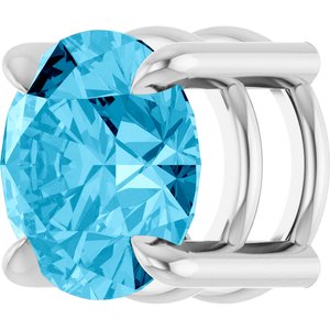 Sterling Silver 6.5 mm Natural Aquamarine Pendant