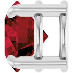 Sterling Silver 6.5 mm Natural Mozambique Garnet Pendant