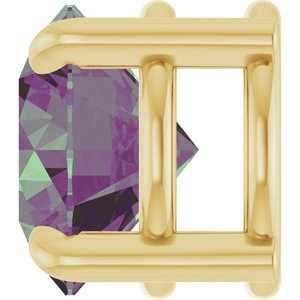 14K Yellow Gold 6.5 mm Lab-Grown Alexandrite Pendant