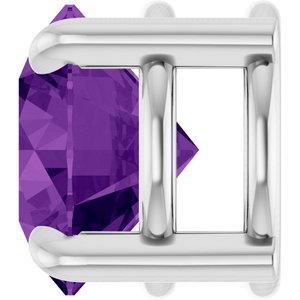 Platinum 6.5 mm Natural Amethyst Pendant