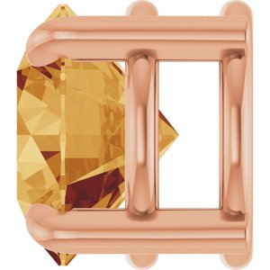 14K Rose Gold 6.5 mm Natural Citrine Pendant