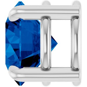 Sterling Silver 6.5 mm Lab-Grown Blue Sapphire Pendant