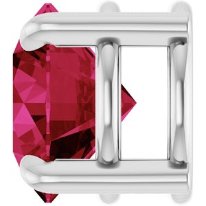 14K White Gold 6.5 mm Lab-Grown Ruby Pendant