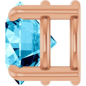 14K Rose Gold 6.5 mm Natural Aquamarine Pendant
