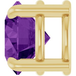 14K Yellow Gold 6.5 mm Natural Amethyst Pendant