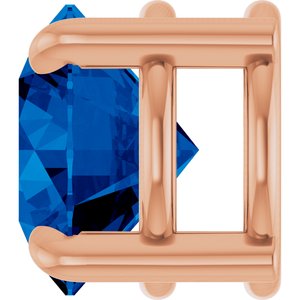 14K Rose Gold 6.5 mm Lab-Grown Blue Sapphire Pendant