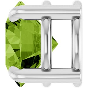 14K White Gold 6.5 mm Natural Peridot Pendant