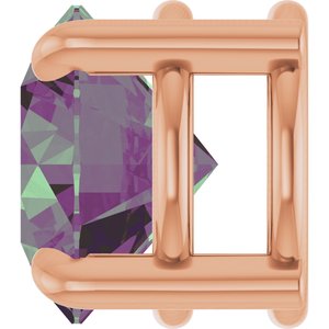 14K Rose Gold 6.5 mm Lab-Grown Alexandrite Pendant