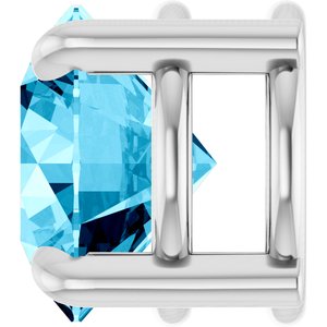 14K White Gold 6.5 mm Natural Aquamarine Pendant