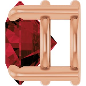 14K Rose Gold 6.5 mm Natural Mozambique Garnet Pendant
