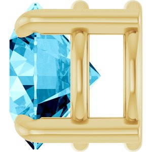14K Yellow Gold 6.5 mm Natural Aquamarine Pendant