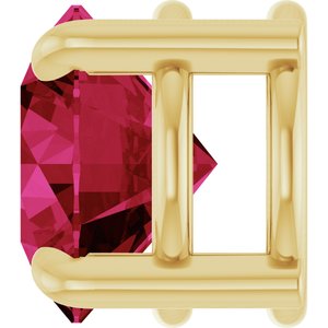 14K Yellow Gold 6.5 mm Lab-Grown Ruby Pendant