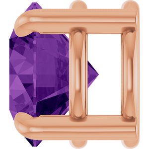 14K Rose Gold 6.5 mm Natural Amethyst Pendant