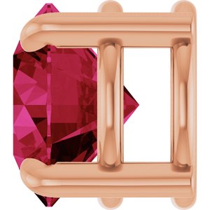 14K Rose Gold 6.5 mm Lab-Grown Ruby Pendant