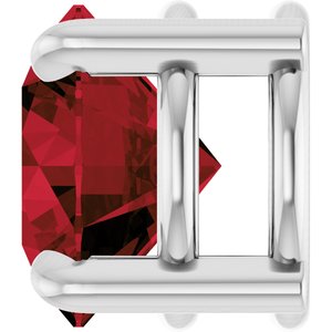 Platinum 7 mm Natural Mozambique Garnet Pendant