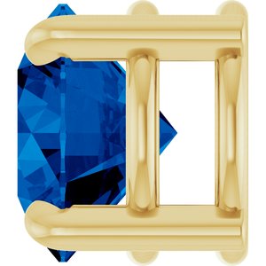 14K Yellow Gold 7 mm Lab-Grown Blue Sapphire Pendant