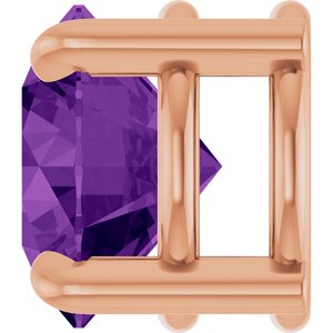 14K Rose Gold 7 mm Natural Amethyst Pendant