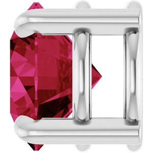 14K White Gold 7 mm Lab-Grown Ruby Pendant