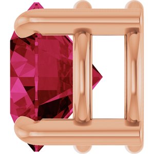 14K Rose Gold 7 mm Lab-Grown Ruby Pendant