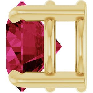 14K Yellow Gold 7 mm Lab-Grown Ruby Pendant