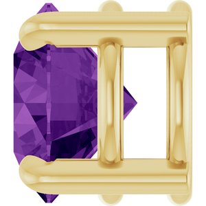 14K Yellow Gold 7 mm Natural Amethyst Pendant
