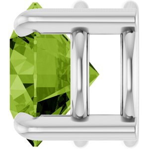 14K White Gold 7 mm Natural Peridot Pendant