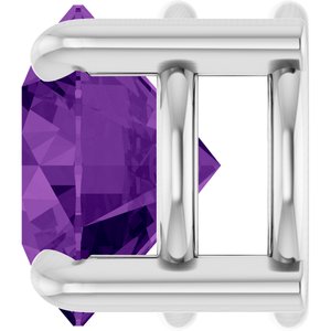 14K White Gold 7 mm Natural Amethyst Pendant